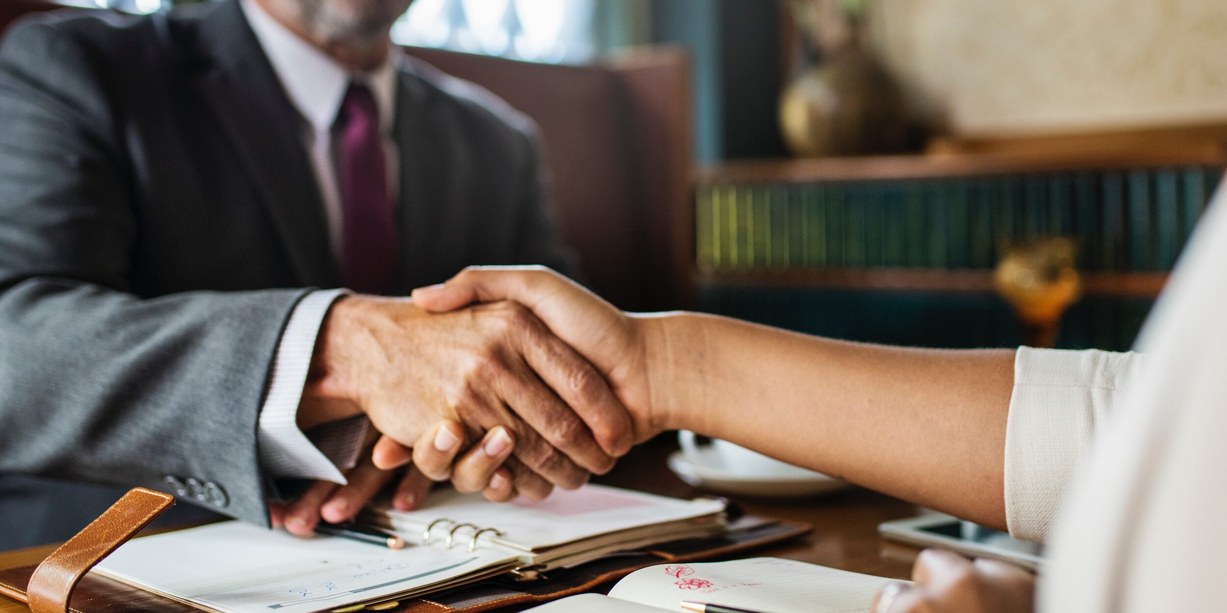 Business people shacking hands