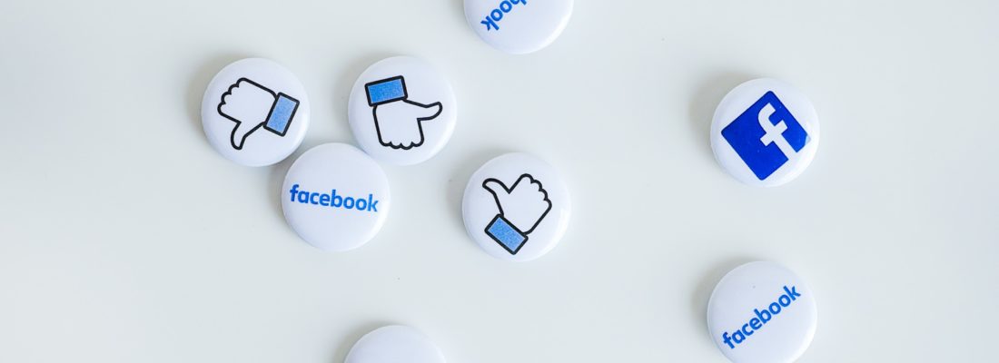 Facebook like and logo buttons